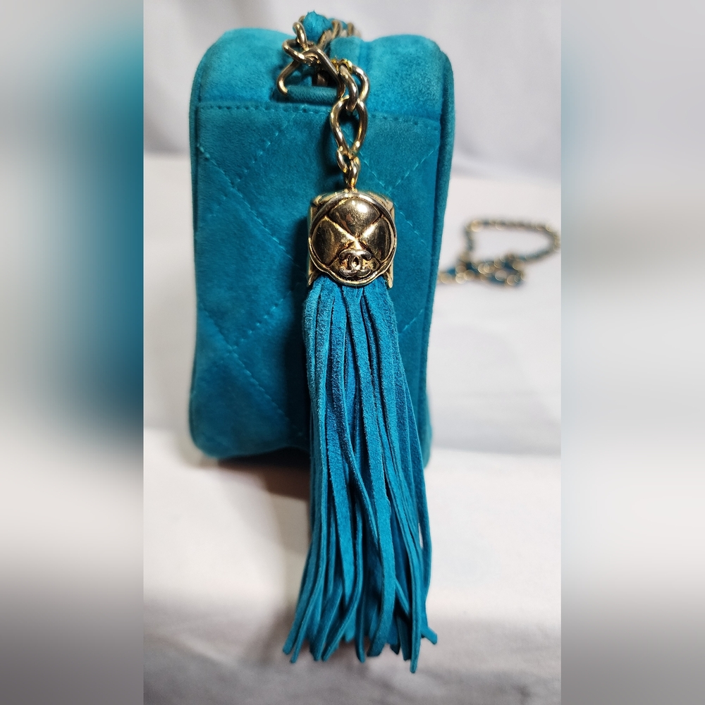 Chanel Mini Suede Tassel Camera Bag. Needs Ext Cleaning. No Hologram. - Picture 5 of 16